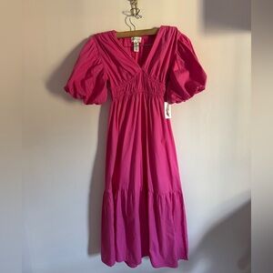Jessica Simpson Pink Puff Sleeve Dress
